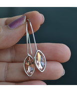 peach earrings, tear drop Statement earrings (E969) - £8.78 GBP