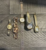Lot of 5 Gold Tone Women&#39;s Watches Collezio Kim Rogers Classic Estate Fi... - $21.78