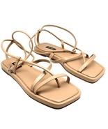 Nine West Waren Ankle Wrap Flat Sandals - Effortless Style and Comfort in Light - $35.15