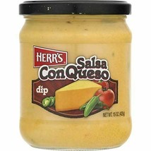 Herr&#39;s Salsa Con Queso Dip, Made With Real Cheese- 15 oz. Jars - £21.92 GBP+