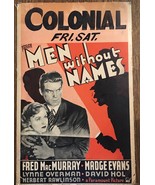 *MEN WITHOUT NAMES (1935) Window Card Fred MacMurray &amp; Madge Evans Crime... - $150.00