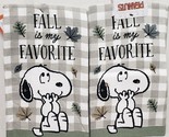 SET OF 2 COTTON TOWELS(16&quot;x26&quot;)PEANUTS SNOOPY DOG &amp;LEAVES,FALL IS MY FAV... - $15.83