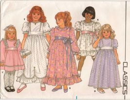 Child&#39;s Flower Girl Christmas Party Easter Over Skirt Dress Sew Pattern S3 - £10.26 GBP