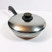 Vintage 1801 Revere Ware - 8” Inch Round Skillet Pan &amp; Lid Copper Bottom... - $29.65