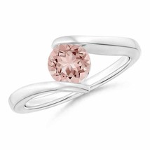 ANGARA 6mm Natural Morganite Solitaire Ring in Sterling Silver for Women, Girls - £217.06 GBP+