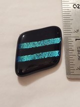 Handmade Blue Abstract Art Dichroic Glass Pin - £6.68 GBP