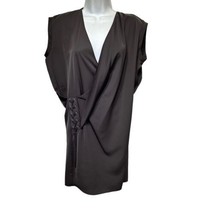 AllSaints Aures Crepe Anthracite  V-neck Dolman Sleeve Dress Size 4 - £30.92 GBP