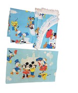 Vintage Disney Frontierland Mickey Mouse Fringe Coverlet Queen Twin Shee... - £85.53 GBP