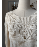 Vintage 70s 80s Penrose 100% Cotton Ivory Sweater L - $25.20