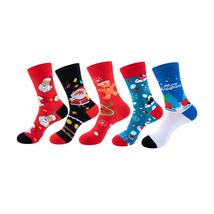Anysox 5 Pairs One Size 5-11 Mixed Color Set Christmas Design Socks in C... - £23.55 GBP