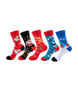 Anysox 5 Pairs One Size 5-11 Mixed Color Set Christmas Design Socks in C... - €25,55 EUR