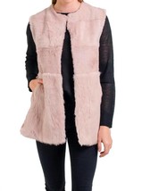 Love Token stacy genuine real rabbit fur vest in Blush - £63.24 GBP