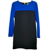 Michael Kors Womens Dress Size 6P  Zippered Back Long Sleeve Blue Black Lined - £12.63 GBP