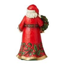 Jim Shore Santa Holding Holly Wreath 12" High Christmas Collectible Red Green  image 2