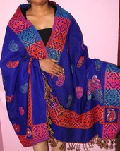 Scarf Shawl Stole Wrap Pure Wool Embroidered Cashmere New Women Long 40X80 Inch - £35.03 GBP