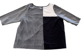 Lane Bryant Blouse Womens Plus Size 26/28 Houndstooth 3/4 Sleeve Top 4X NWT - $34.64