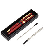 Rosewood Luxury Ballpoint Pen Gift Set Of 2 With Box And 2 Black Ink Ref... - £19.89 GBP