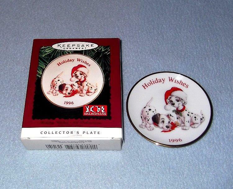 Primary image for Hallmark 101 Dalmations Holiday Wishes 1996 Collector Plate Ornament WXI6544 NIB