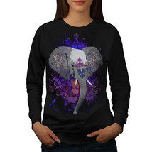 Wellcoda Indian Elephant Womens Sweatshirt, Ornamental Casual Pullover Jumper - £22.74 GBP+