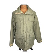 Vintage Woolrich Coat Mens L Olive Green Parka Jacket Chore Barn Field U... - $79.19