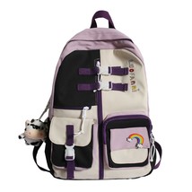 Trendy Colorful Women Travel Backpack Waterproof Nylon School Backpack for Teena - £38.99 GBP