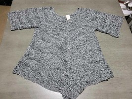 Faded Glory Medium 8-10 Gray/Black Crotchet Short Sleeve shirt - £6.32 GBP