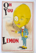 Oh You Lemon Postcard Fantasy Dressed Lemonhead Man Anthropomorphic Series 98 - £37.93 GBP