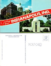 Indiana Indianapolis State Capital Holcomb Observatory Greeting Vintage Postcard - £7.43 GBP