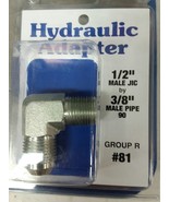 Hydraulic Adapter 1/2&quot; MALE JIC X 3/8” MALE PIPE  90 - €17,32 EUR