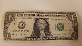 US One Dollar Note With Fancy Serial Number Average Circulated Condition - $9.99