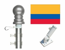 Ecuador no Seal 3&#39;x5&#39; Polyester Flag &amp; Spinner Flagpole Set w/Adjustable... - $39.00