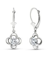 Galaxy Gold GG 1 Carat 14k Solid White Gold Leverback Earrings with Natural Diam - €445,44 EUR