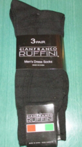 Gianfranco Ruffini Men&#39;s Dress Socks - 3 Pair - Black -Fits Shoe Size 6-12 - New - £10.19 GBP