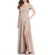 XSCAPE Off-the-Shoulder Glitter Gown Blush/Silver Petite Size 4P $310 - £147.13 GBP