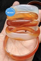 Natural Red Agate Bangle 50-68mm Chalcedony Bracelet Baby Lucky Agate Ge... - £13.97 GBP