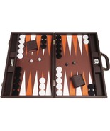 Open Box! 19&quot; Silverman &amp; Co. Leatherette Backgammon Set - Dark Brown  - $129.36 CAD