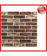 Waterproof Red Brown 3D Faux Brick Wall Panels - Easy Peel and Stick App... - $1,651.82 MXN