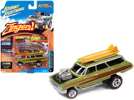 1964 Ford Country Squire Surfin&#39; Lime Metallic with Woodgrain Panels and Surfboa - $23.64