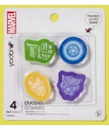 4-Pack Marvel Avenger Erasers ~ Hulk ~ Iron Man ~Captain America ~ Black... - $19.24 CAD