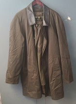 Martino Overcoat 50R Men&#39;s Jacket Zip Out Lining Green Raincoat Nice. - $31.70 CAD
