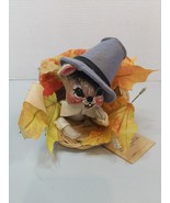 Vintage Annalee Thanksgiving Boy Mouse in a Wicker Cornacopia Fall Autum... - £22.03 GBP