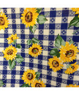 58&quot;x144&quot; - Blue Check Sunflower - Tablecloth Tavern Gingham Checker Plai... - £67.47 GBP