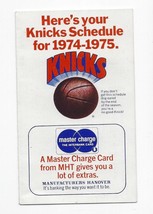 New York Knicks Schedule 1974-75 Nba Excellent Condition Free Shipping - £5.58 GBP