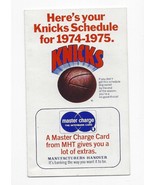 NEW YORK KNICKS SCHEDULE 1974-75 NBA Excellent Condition FREE SHIPPING - £5.46 GBP