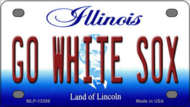 Go White Sox Illinois Novelty Mini Metal License Plate Tag - £11.76 GBP