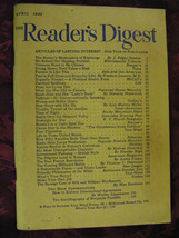 Reader&#39;s Digest April 1946 J Edgar Hoover Frederic Loomis Andre Visson - £5.50 GBP