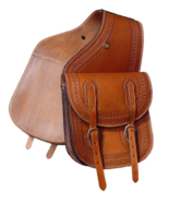 Genuine Leather Western Trail Tooling Carving Horse Saddle Bag - $125.00