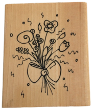 Anitas Rubber Stamp Flower Bouquet Long Stemmed Bow Love Spirals Card Ma... - $5.99
