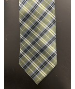 VTG Pierre Cardin Slim Tie 100% Silk Green Blue White Black Plaid 2.75&quot; - $13.54 CAD