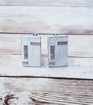 Vintage Cufflinks - Silver Tone Rectangle - £8.96 GBP